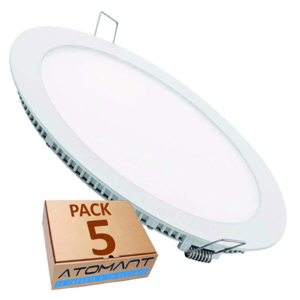 Downlight paneles LED pack 5 unidades