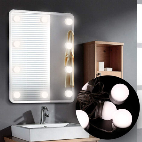 EMKE Espejo de Baño con luz, Espejo Baño LED con 3X Lupa, espejo de baño de