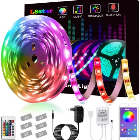 Tira LED RGB Impermeable IP65, WiFi Luces LED Habitacion 5M con Control  Remoto y Caja de Control, Multicolor y Regulable, Luz LED RGB 20 Colores 8  Mod