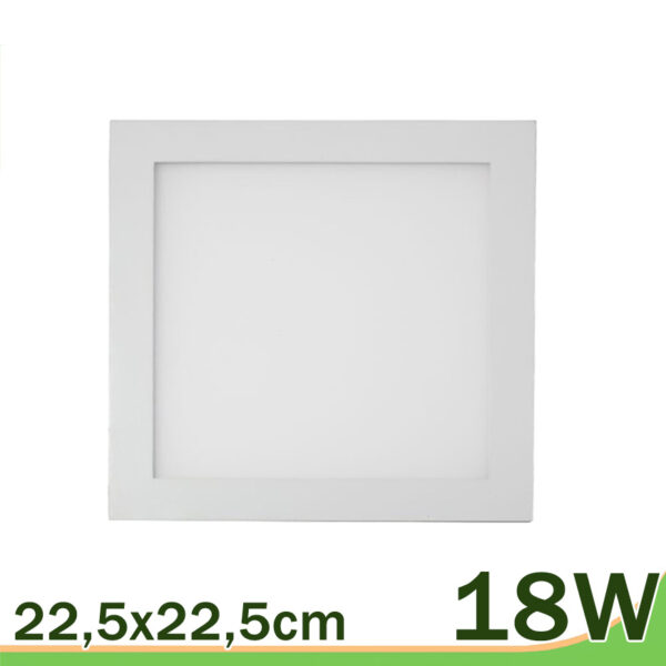 Panel LED 18W cuadrado blanco