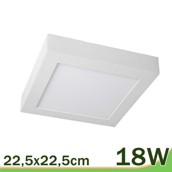 Plafón downlight superficie techo 18w blanco