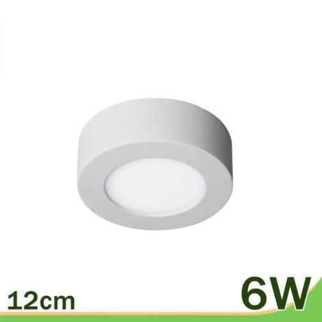 Plafón superficie LED redondo blanco 6W